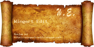 Wingert Edit névjegykártya